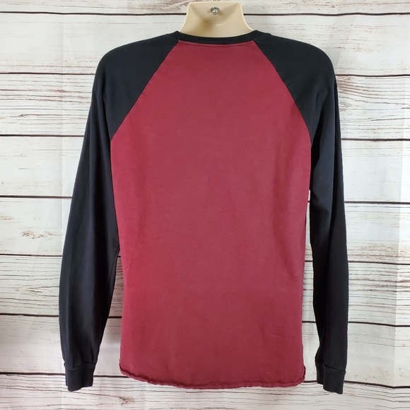 Vans | Skull Long Sleeve Maroon Ringer Shirt - Picture 4 of 5